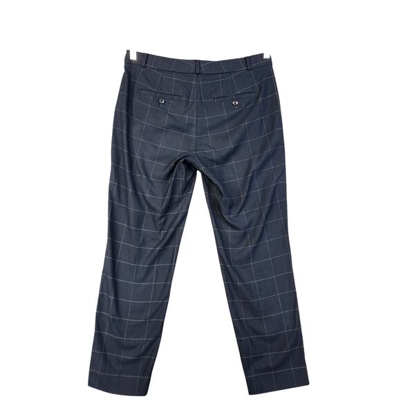 Banana Republic Womens Avery Straight Fit Ankle Pant Size 4 Navy Windowpane - Picture 5 of 14